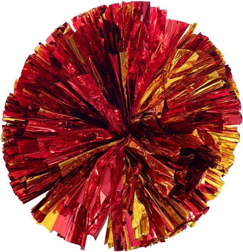 Anderson's Metallic Red & Gold Foil Baton School Spirit Shakers, Cheerleader Pom Poms, Football, Basketball, Homecoming Squad, Team, Party, Dance, Club, Performance, Fan Celebration Pack of 2 - Image 1